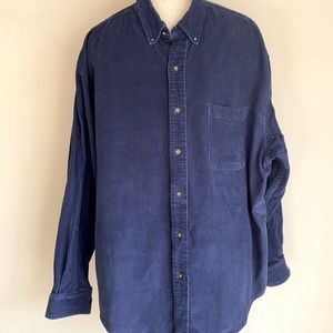 Eddie Bauer men’s corduroy shirt XL blue